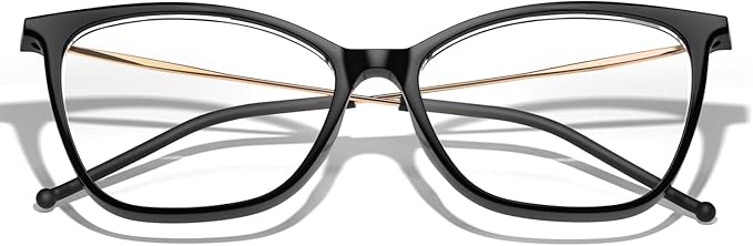 VISOONE Oversized Cat Eye Blue Light Blocking Glasses for Women Large Cute Lightweight Eyeglasses Metal Frame Calina