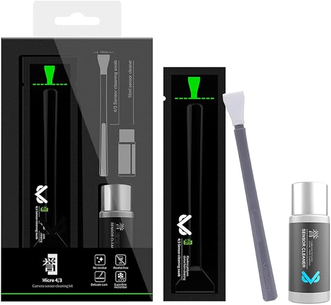 VSGO Digital Camera Cleaning Swab Sensor Cleaning Swabs with 10ml Sensor Cleaning Solution Dry CCD CMOS Clean Swab with Sensor Cleaner for Nikon Sony Canon DSLR Camera Clean (12mm (6pcs Sensor Swab)) by VSGO
