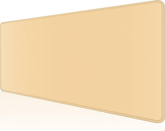 Dapesuom Large Gaming Mouse Pad, Extended Mouse Mat with Stitched Edges, Full Size Keyboard Pad with Non-Slip Base, Big XXL Computer Desk Mats for Gamer, Laptop, Office, 35.5 x 15.7in, Navajo White