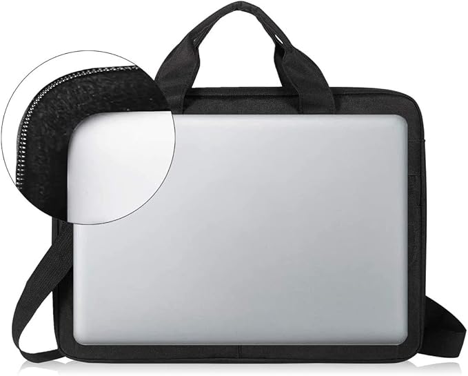 LANDICI Laptop Bag Carrying Case 15.6 Inch with Shoulder Strap, Slim Waterproof Computer Sleeve Cover Compatible with MacBook Pro 15/16, 15-16 Inch HP Acer Dell Lenovo ASUS Laptop, Black