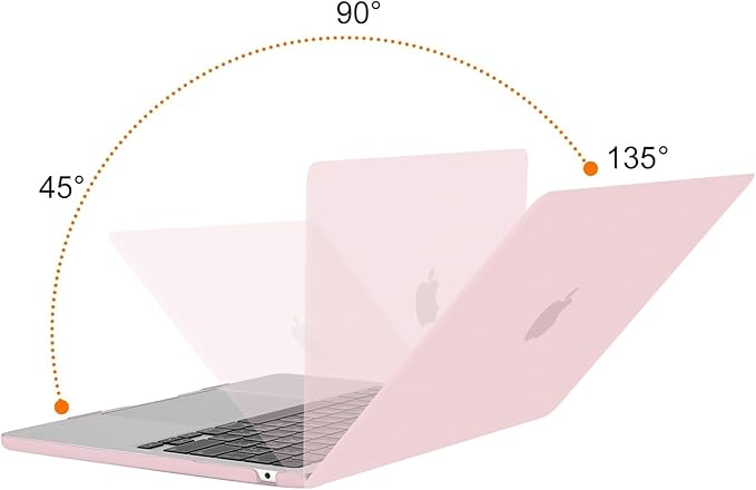 MOSISO Compatible with MacBook Air 13 inch Case M5 2026 M4 2025 M3 M2 2024-2022 A3449 A3240 A3113 A2681,Hard Shell&Keyboard Cover&Screen Film&Pouch for MacBook Air 13.6 inch Case, Baby Pink