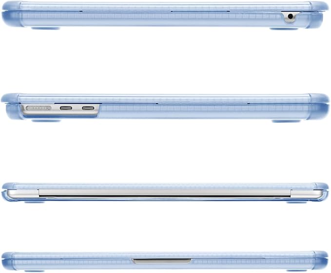 MOSISO Compatible with MacBook Air 13 inch Case M5 2026 M4 2025 M3 M2 2024-2022 A3449 A3240 A3113 A2681,3 in 1 Kit Crack-Resistant Heavy Duty Protective Plastic Hard Case with TPU Bumper, Baby Blue