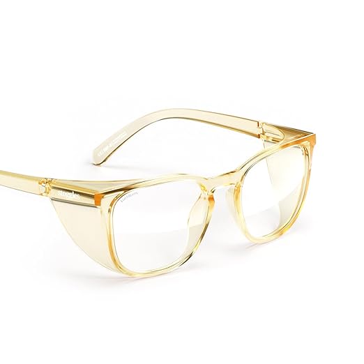Stoggles Square Z87.1 Certified Polycarbonate Safety Glasses, Scratch & Shatter-Proof, Blue-Light & UV Blocking Lens, Top & Side Shields, Anti-Fog Dip Coated, Durable, Protective & Stylish Eyewear