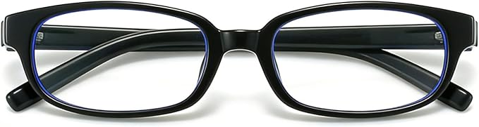 HJSTES Retro Clear Rectangle Glasses for Women Men Fake Blue Light Blocking Lens Narrow Frame Non Prescription Eyeglasses