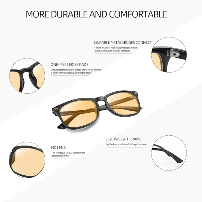 NZKNP Blue Light Glasses for Women and Men - Blue Light Protection, Fake Glasses