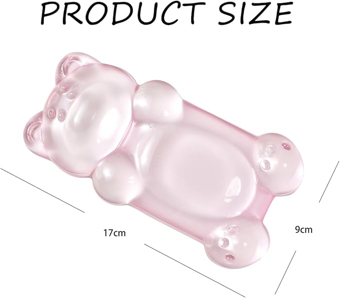 Ergonomic Silicone Gel Mouse Wrist Rest –Pink Clear Cute Bear Mouse Wrist Rest, Comfort & Support for Typing and Gaming