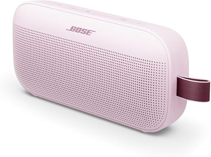 Bose NEW SoundLink Flex Portable Bluetooth Speaker (2nd Gen), Outdoor Speaker with Hi-Fi Audio, Up to 12 Hours Battery, Waterproof and Dustproof, with Slinger Hard Travel Case & USB Plug (Petal Pink)