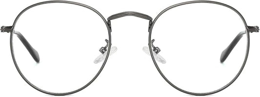 AIEYEZO Blue Light Glasses for Women Men Fashion Retro Circle Wire Frames Eyeglasses Anti-Blue Light Computer Gaming Glasses