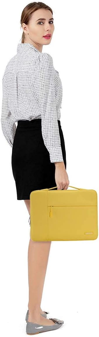 MOSISO Laptop Case 13.3 inch, 13-13.3 inch Laptop Sleeve with Handle Compatible with MacBook Air/Pro 13/Pro 14 M5 M4 M3 M2 M1,HP Dell ASUS Lenovo, Polyester Multifunctional Computer Bag, Yellow
