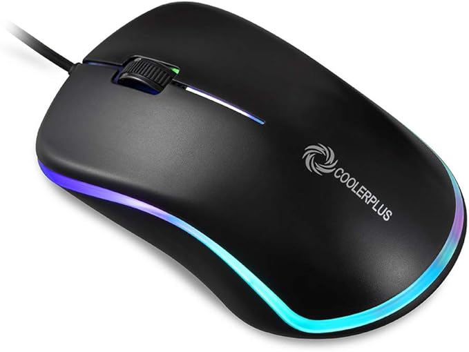 FC112 USB Optical Wired Computer Mouse with Easy Click for Office and Home, 1000DPI, Premium and Portable,Compatible with Windows PC, Laptop, Desktop, Notebook (Black)