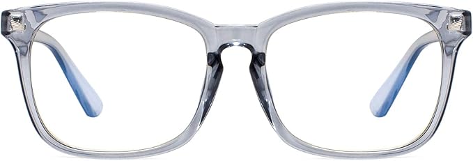MAXJULI Blue Light Blocking Glasses,Computer Reading/Gaming/TV/Phones Glasses for Women Men(Transparent Blue)