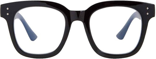 Madison Avenue Blue Light Blocking Glasses Oversized Fashion Blue Light Blocker for Women Anti Eyestrain & UV Protection Computer Eyeglasses (Black)