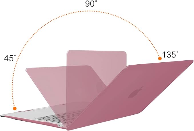 MOSISO Compatible with MacBook Air 13 inch Case M1 Chip 2021-2018 Release A2337 A2179 A1932, Plastic Hard Shell&Keyboard Cover&Screen Film&Storage Bag for MacBook Air 13.3 inch Case, Tea Petal Pink