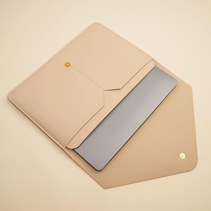 Laptop Sleeve 13 Inch Compatible with New 2024 MacBook Air 13, New MacBook Pro 13, Dell XPS 13 with Small Pouch, Mouse Pad and Cord Organizer, Color Beige