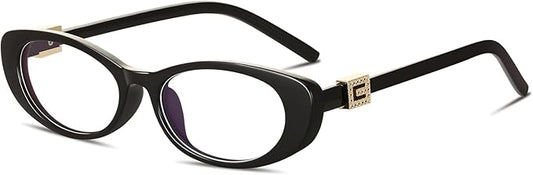 Oval Blue Light Blocking Glasses for Women Retro 90s Glasses Computer TV Eyeglasses Anti Eyestrain