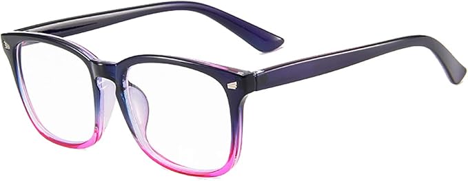 MAXJULI Blue Light Blocking Glasses,Computer Reading/Gaming/TV/Phones Glasses for Women Men(Purple Gradient Pink)