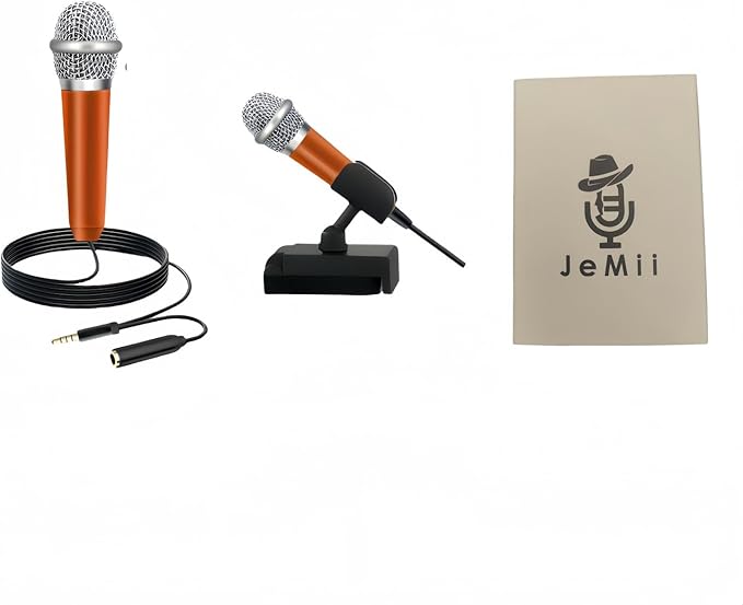Mini Microphone,Tiny Microphone,Phone, Asmr,Mini Karaoke,forVoiceRecording Chatting and Singing on iPhone,Android,PC(Orange)