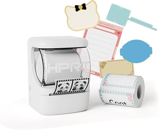 HPRT NEW1 Label Printer 2 Inch Portable Inkless Bluetooth Label Maker for Small Business, Home, School, Sticker Printer for Address, Logo, Barcode, Clothing, with Automatic Label Recognition（White）