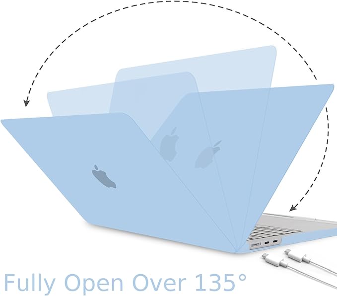 B BELK Compatible with MacBook Air 13.6 inch Case M5 2026 2025 2024 2023 2022 M4 M3 M2 A3449 A3240 A3113 A2681 Liquid Retina Display, Plastic Hard Shell Case+Keyboard Cover+Screen Protector, Airy Blue