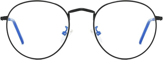 AIEYEZO Blue Light Glasses for Women Men Fashion Retro Circle Wire Frames Eyeglasses Anti-Blue Light Computer Gaming Glasses