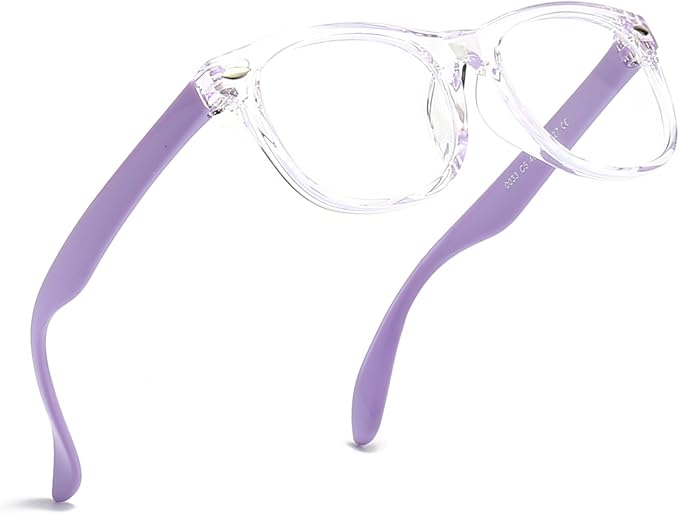 FANNYGO 1 Pack kids Blue Light Blocking Glasses For Girls And Boys Computer Blue Light Blocking Glasses For Age 3-11 (Light purple)