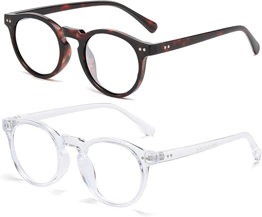 JOVAKIT Round Blue Light Glasses for Women Men Fashion Retro 90s Small Frame Computer Eyeglasses Anti Eyestrain