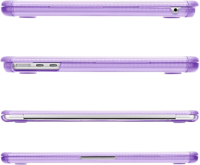 MOSISO Compatible with MacBook Air 13 inch Case M5 2026 M4 2025 M3 M2 2024-2022 A3449 A3240 A3113 A2681,3 in 1 Kit Crack-Resistant Heavy Duty Protective Plastic Hard Case with TPU Bumper, Purple