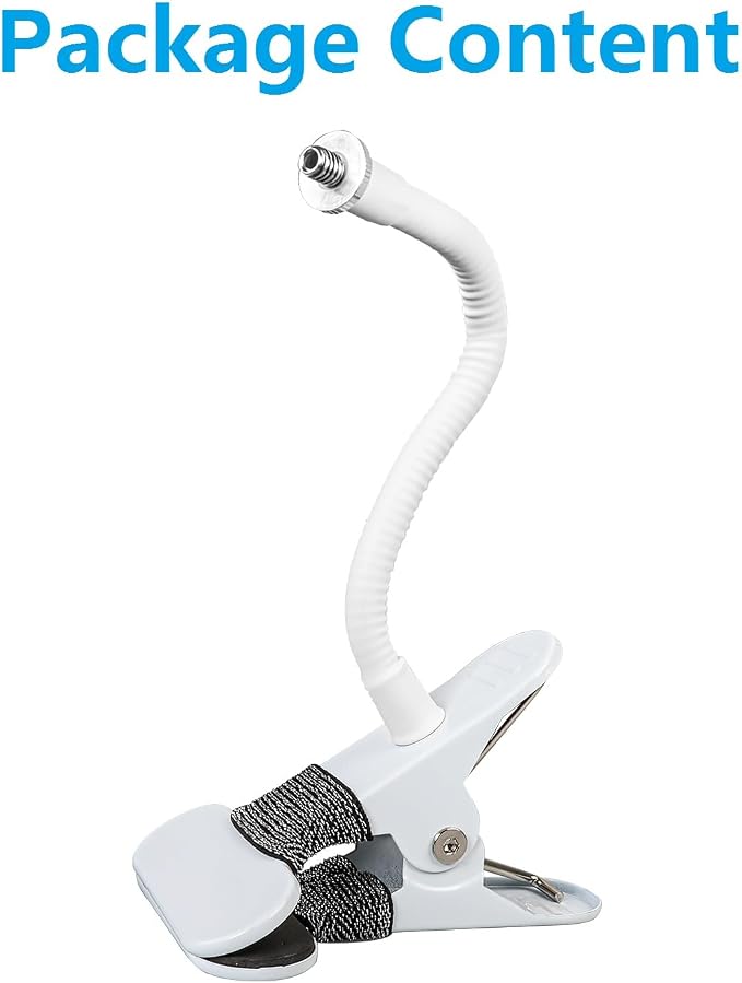 Adjustable Gooseneck Clamp Mount for eufy Cameras, Mounting Bracket Compatible with Arlo Pro 5S/Pro 4/Pro 3/Pro 2/Essential and More 1/4'' Camera(No Drill,White, 1 Pack) - Image 7