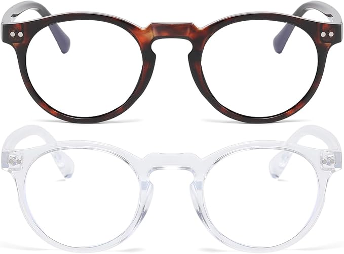 JOVAKIT Round Blue Light Glasses for Women Men Fashion Retro 90s Small Frame Computer Eyeglasses Anti Eyestrain