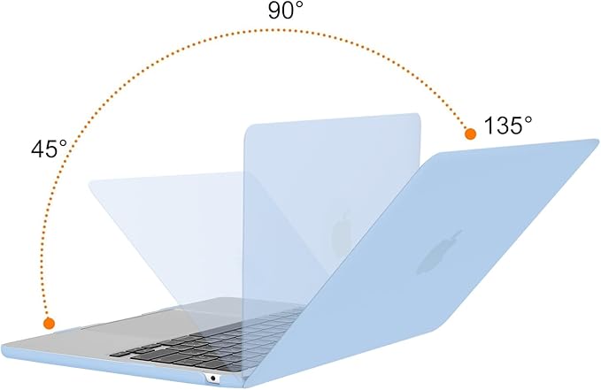 MOSISO Compatible with MacBook Air 13 inch Case M5 2026 M4 2025 M3 M2 2024-2022 A3449 A3240 A3113 A2681, Hard Shell&Keyboard Cover&Screen Film&Type C for MacBook Air 13.6 inch Case, Air Blue
