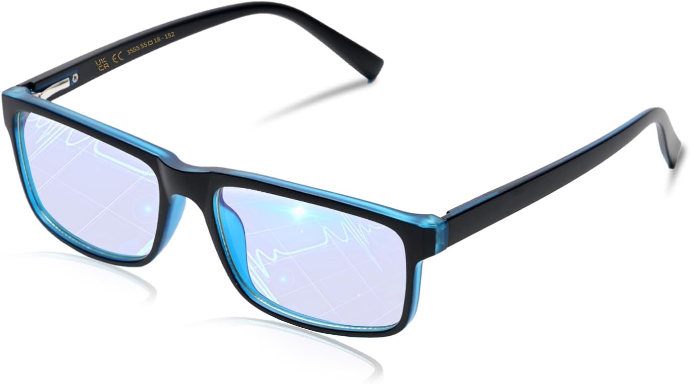 VMJFBJ Blue Light Glasses For Women/Men Computer Reading Gaming Improve Sleep Reduce Eye Strain Gift Package Blue