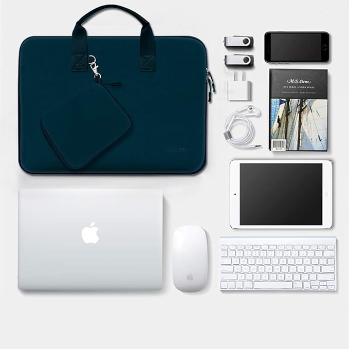 Hseok Laptop Sleeve 13.3-14 inch Case with Small Pouch, Neoprene Computer Bag Compatible with MacBook Neo/Pro 14 M5/M4/M3/M2/M1, Mac Air/Pro 13.3, XPS 14 and Most 13-14 inch Notebooks,D02B01