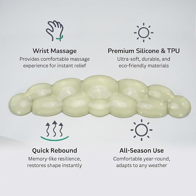 Ultimate Cute Ergonomic Wrist Rest – Instant Relief, Cloud-Like Comfort, Premium Silicone & TPU, Ultra-Soft, Durable, Gift-Boxed for Office, Study, Gaming & More