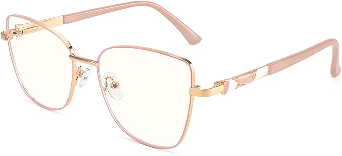 Dollger Blue Light Glasses For Woman Fashion Computer Gaming Eyeglasses Cat Eye Matal Bluelight Blocking Glasses