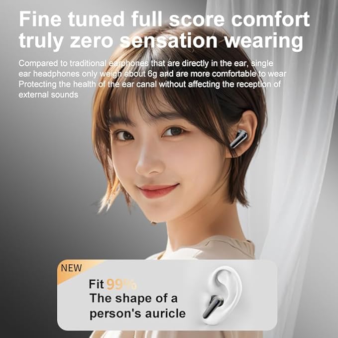 Q30 Bluetooth earphones, equipped with an intelligent color touch screen, supporting ANC and ENC active noise reduction functions, wireless audio earbuds for better sound quality and comfort (silver)