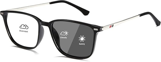 Cyxus Blue Light Blocking Glasses Photochromic Men Square Computer Gaming UV400 Protection 8208iT43