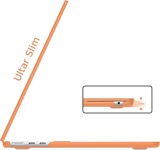 B BELK Compatible with MacBook Air 13 inch Case M5 2026 2025 2024-2022 M4 M3 M2 A3449 A3240 A3113 A2681, Plastic Hard Shell Case+Keyboard Cover+Screen Protector for MacBook Air 13.6 inch Case, Orange