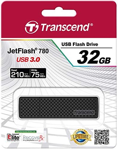 Transcend 32GB JetFlash 780 USB 3.0 Flash Drive (TS32GJF780), Black - Image 2