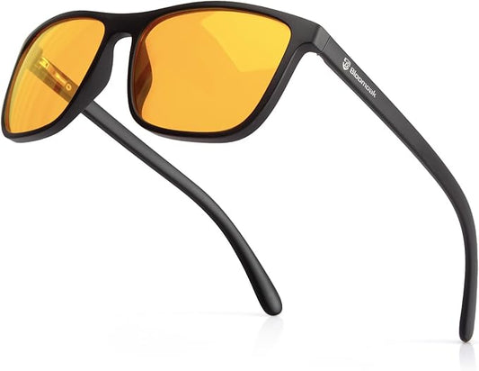 Bloomoak 100% Red Lens Blue Green Light Blocking Glasses- Dual AR Coatings Sleep Glasses Before Bed - Anti Glare, Fatigue