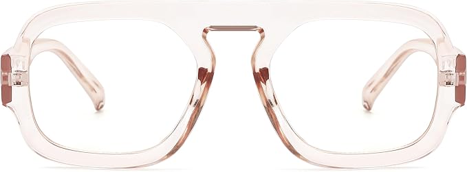 MEETSUN Oversized Retro Square Aviator Computer Blue Light Blocking Glasses for Women Men Fashion Fake Eyeglasses