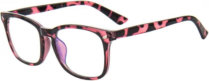 MAXJULI Blue Light Blocking Glasses,Computer Reading/Gaming/TV/Phones Glasses for Women Men(Light Red Tortoise)
