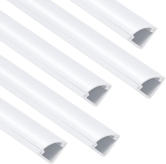 ZhiYo 85in Corner Cable Concealer, Corner Cord Hider for One Cord, Wire Covers for Cords, Paintable Cord Cover, Cable Management Channel, Raceway for Wall, Floor Baseboard, Ceiling White by ZhiYo