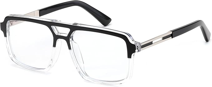 FEISEDY Retro Aviator Blue Light Glasses for Men Women Square Frame Computer Reading/TV/Phones Glasses B0209