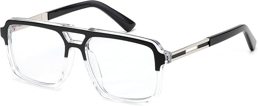 FEISEDY Retro Aviator Blue Light Glasses for Men Women Square Frame Computer Reading/TV/Phones Glasses B0209