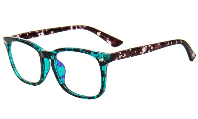 MAXJULI Blue Light Blocking Glasses,Computer Reading/Gaming/TV/Phones Glasses for Women Men(Gloss Crystal Teal and Black Tortoise)