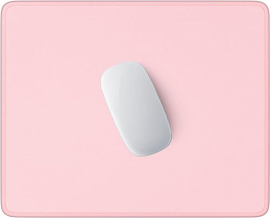 Hsurbtra Mouse Pad, Premium-Textured Square Mousepad 10.2 x 8.3 Inch, Stitched Edge Anti-Slip Waterproof Rubber Pretty Cute Computer Mat for Office Gaming Laptop Women Kids Pink