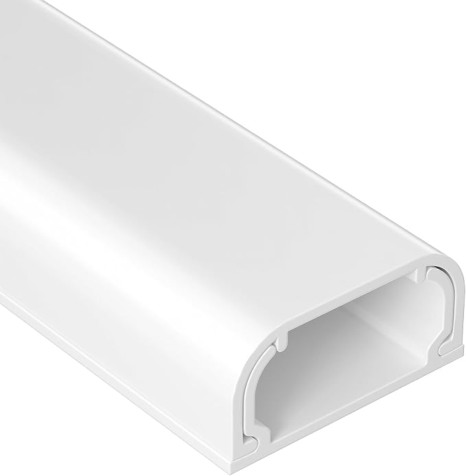 Wire Covers for 2 Cords TV on Wall, 47in Paintable Cable Hider, Medium Cable Management Kit, Cord Hiding for Wall White, W0.95in H0.47in by Yecaye