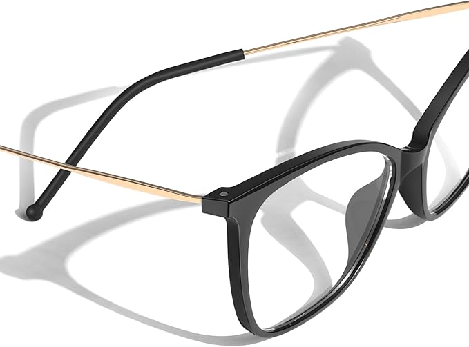VISOONE Oversized Cat Eye Blue Light Blocking Glasses for Women Large Cute Lightweight Eyeglasses Metal Frame Calina