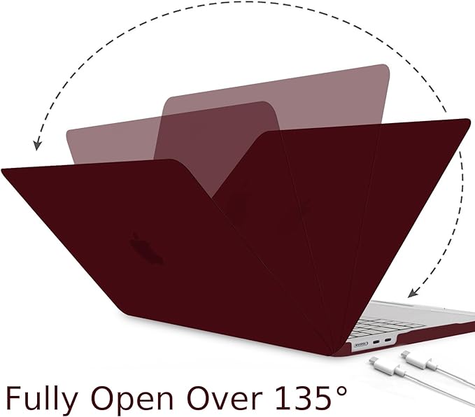B BELK Compatible with MacBook Air 13 inch Case M5 2026 2025-2022 M4 M3 M2 A3449 A3240 A3113 A2681, Plastic Hard Shell Case+Keyboard Cover+Screen Protector for MacBook Air 13.6 inch Case, Marsala Red