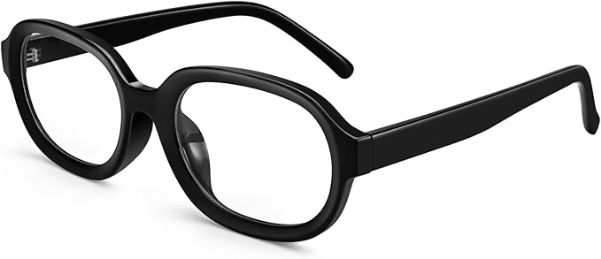 Dollger Blue Light Glasses for Women Oversized Oval Fashion Computer Glasses Retro Chunky Frame Clear Lens
